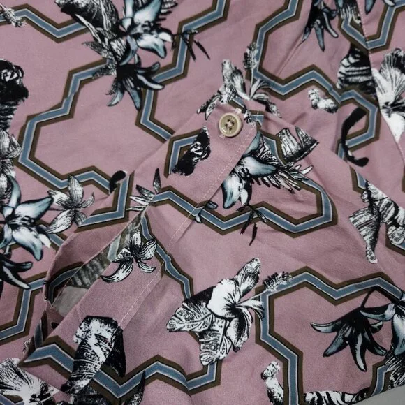 Ted Baker Stefan Tiger Mash Up Slim Fit Button Up Shirt Preppy Lightweight 5 XL - Picture 4 of 8